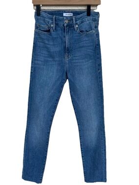 Good American Good Waist High Rise Skinny Jeans 6/28 Light Wash Stretch